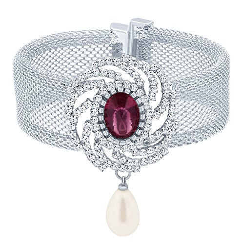 Sukkhi Shimmering Rhodium Plated AD Ten Changeable Stone Kada for Women