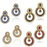 Dancing Girl 4 Colour Combo Pearl Earring : White, Black, Blue, Pink Baea0332C4 For Women