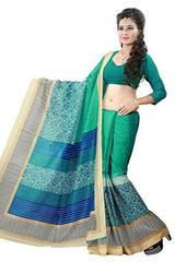 Glory Sarees Women's Bhagalpuri Art Silk Saree(vnart24_green)