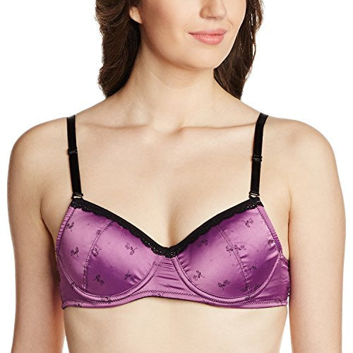 Lovable Push-Up Bra (L-3912_Black and Violet_32B)