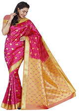 RR's Women's Kanchipuram Art Silk Saree Handloom Saree (RR-REB007-MAGENTHA)