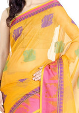 Chandrakala Women's Banarasi Cotton Silk Saree(Gold)