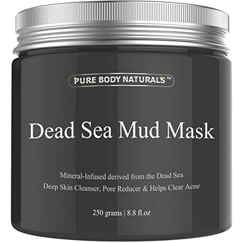 Pure Body Naturals Beauty Dead Sea Mud Mask for Facial Treatment, 250g / 8.8 fl.oz