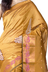 Chandrakala Women's Faux Banarasi Silk Saree (9178_Gold)