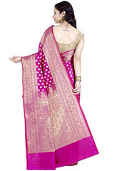 Chandrakala Women's Banarasi Cotton Silk Saree(Rani)