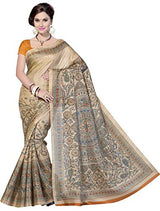 Rani Saahiba Madhubani Printed Art Silk Saree (Beige_SKR1055)...