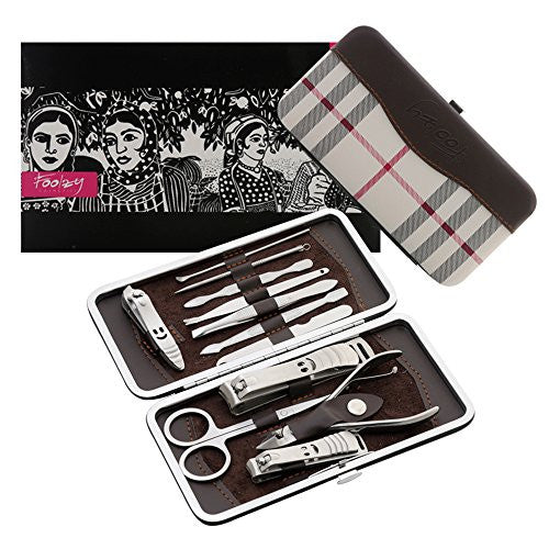 Foolzy White 12 in 1 Manicure Pedicure Set kit (MS-JMD-74)