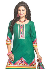 Angelfab Women's Cotton Dress Material (S1032_GREEN_Green)