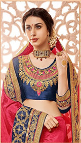 EthnicJunction Women's Heavy Sarees for Wedding Function With Blouse (Pink,EJ1147-7055)