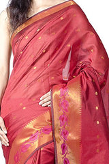 Chandrakala Women's Banarasi Cotton Silk Saree(Red)