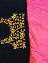 Rewa Enterprises Paper Silk Embroidered Party Wear Designer Fancy Saree With Blouse Piece - Orangi-pink colour
