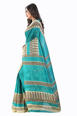 Glory Sarees Women's Bhagalpuri Art Silk Cotton Sarees(saree9_Blue)