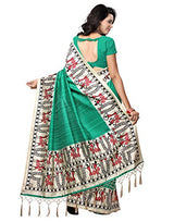 e-VASTRAM Womens Mysore Art Silk Printed Saree With Tassel/Kutch (NSTASSELG_Green)
