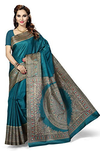 Rani Saahiba Madhubani Printed Bhagalpuri Art Silk Saree(SKR2464_Blue)
