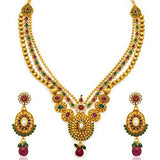 Sukkhi Fancy Gold Plated Three String Necklace Set for Women