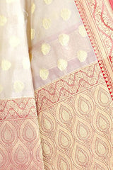 Chandrakala Women's Banarasi Cotton Silk Saree(Beige)
