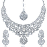 Sukkhi White Australian Diamond Necklace Set Combo For Women