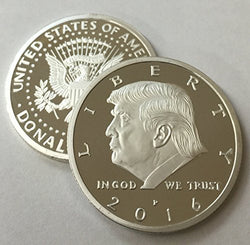 Aizics Mint President Donald Trump 2016 Silver Plated Eagle Novelty 30mm Coin