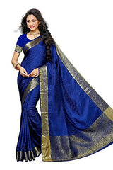 Mimosa By Kupinda Women's Tusser Silk Saree Kanjivaram Style Color :Navy Blue (3196-2073-NVY)