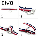 CIVO Armbanduhr BANDS NATO Premium Ballistic Nylon Uhrenarmband Edelstahl Schnalle 18 mm 20 mm 22 mm mit Top SPRING BAR Werkzeug und 4 Spring Bars Bonus