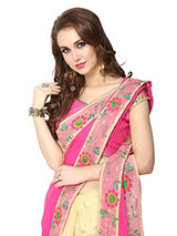 Panchratna Women's Georgette Heavy Embroidered Fancy Sarees With Blouse Material