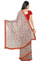 Kanchnar Women's Multicolour Georgette Printed Casual Wear Saree with un-stitched Art Silk Blouse Fabric,Tradisional Sari for Mother,Gift to Wife