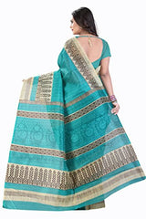 Glory Sarees Women's Bhagalpuri Art Silk Cotton Sarees(saree9_Blue)