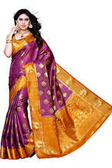 Mimosa Women's Traditional Art Silk Saree Kanjivaram Style With Blouse Color:Mejantha(3301-200-MEJAN-MSTD )