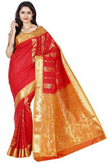 Kanchipuram silk saree Sumanjali Pattu Saree Handloom (SBB002 RED)