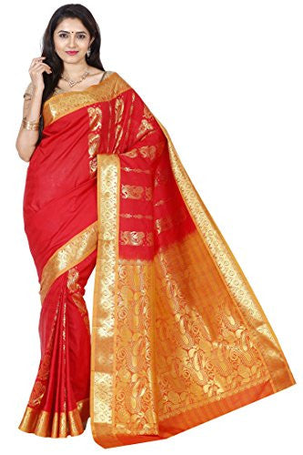 Kanchipuram silk saree Sumanjali Pattu Saree Handloom (SBB002 RED)