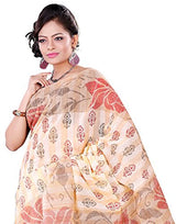 e-VASTRAM Women gadwal printed saree (GPC, Beige)