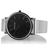 Alienwork Classic St.Mawes Quarz Armbanduhr elegant Quarzuhr Uhr modisch Zeitloses Design klassisch silber Metall U04916G-02