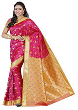 RR's Women's Kanchipuram Art Silk Saree Handloom Saree (RR-REB007-MAGENTHA)