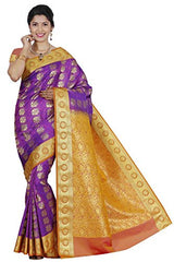 RR Women's Resham Silk Powerloom Saree (RR-REB001-MAGENTHA)