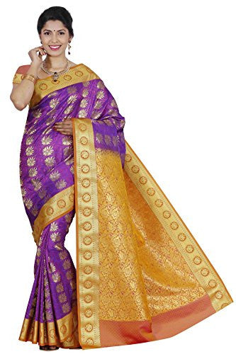 RR Women's Resham Silk Powerloom Saree (RR-REB001-MAGENTHA)