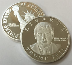 Donald Trump 2016 Silver Plated Presidential Liberty Replica Coin