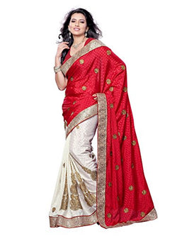 Four Seasons Crepe Chiffon Zari Saree (FS6014_Red)
