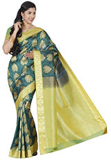 RR Women's Resham Silk Powerloom Saree (RR-REB003-DARK GREEN)