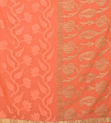 Mimosa Women's Traditional Chiffon Silk Saree Kanjivaram Style With Blouse Color:Peach(3354-2004-CF-PEACH )