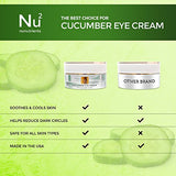 NuNutrients - Cucumber Eye Cream - Soothing Eye Cream for Dark Circles, Wrinkles, and Firmness