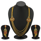 Sukkhi Beguiling 5 Strings Gold Plated Peacock Antique Necklace Set for Women
