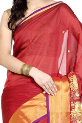 Chandrakala Women's Red Banarasi Art Silk Saree
