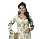 Angelfab Women's Cotton Dress Material (PRI938_White)