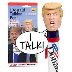 Donald Talking Pen - 8 Different Sayings - Trump's REAL VOICE - Just Click and Listen - Funny Gifts for Trump & Hillary Fans - Superior Audio Quality -Replaceable Batteries Included - Trump Pen