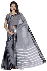 Mimosa Women's Traditional Cotton Silk Saree With Blouse Color:Grey(3326-HMK-12-GREY )