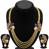 Sukkhi Beguiling 4 String Gold Plated Set of 2 Necklace Set Combo For Women