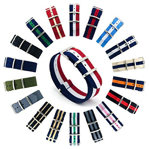 CIVO Armbanduhr BANDS NATO Premium Ballistic Nylon Uhrenarmband Edelstahl Schnalle 18 mm 20 mm 22 mm mit Top SPRING BAR Werkzeug und 4 Spring Bars Bonus