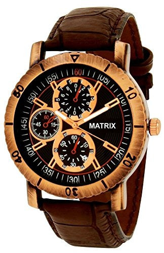 Matrix Analog Chrono Look Black Dial Men's Watch-WCH-123