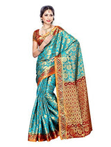 Mimosa Women Kanchipuram Art Silk Saree With Contrast Blouse (Multi-Coloured ,3167-139-SAFF-MRN)