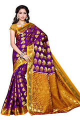 Mimosa Women's Traditional Art Silk Saree Kanjivaram Style With Blouse Color:Mejantha(3310-150-MEJ-MSTD )